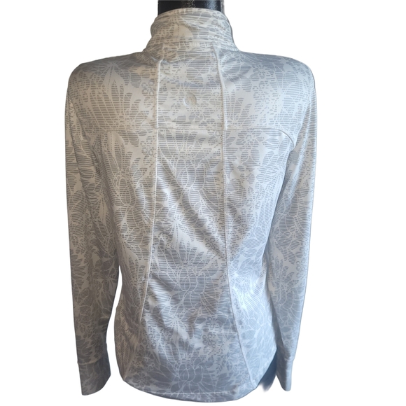 Mondetta White and Grey Floral Patterned Performance Jacket M - Picture 5 of 6